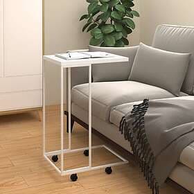 vidaXL Sidobord med hjul vit 40x30x63.5 cm konstruerat trä 343099