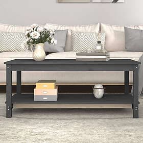 vidaXL Soffbord grå 110x55x45 cm massiv furu 822274