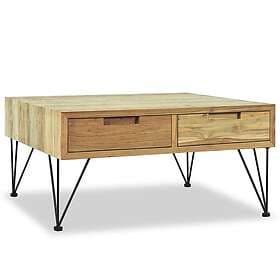 vidaXL Soffbord 80x80x40 cm massivt teakträ 244574
