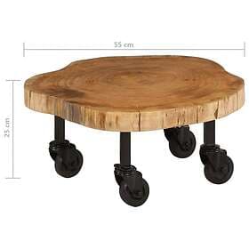 vidaXL Soffbord massivt akaciaträ 60x55x25 cm 244950