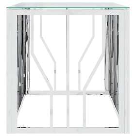 vidaXL Soffbord 110x45x45 cm rostfritt stål och glas 350049