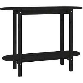 vidaXL Konsolbord svart 110x40x80 cm massiv furu 822301