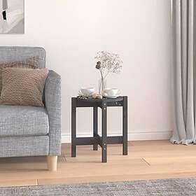 vidaXL Soffbord grå Ø 42.5x45 cm massiv furu 822314