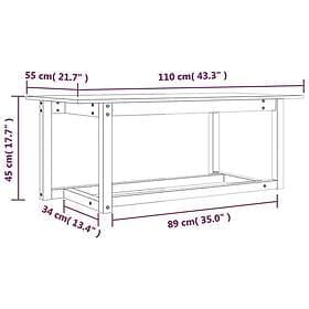 vidaXL Soffbord svart 110x55x45 cm massiv furu 822171