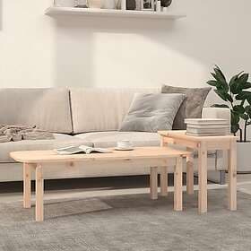 vidaXL Satsbord 2 st massiv furu 822362