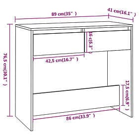 vidaXL Console Table White 89x41x76.5cm Constructed Wood 809566
