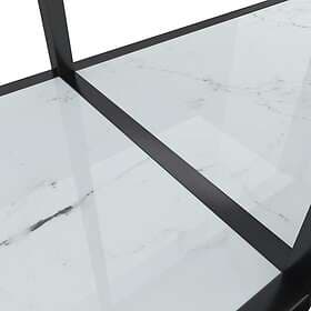 vidaXL Konsolbord vit 200x35x75.5 cm härdat glas 331708