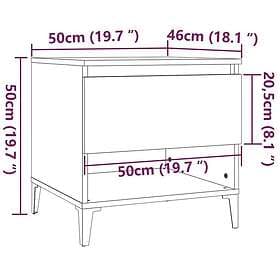 vidaXL Console Table White 50x46x50cm Constructed Wood 819553