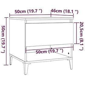 vidaXL Console Table Brown Oak 50x46x50cm Constructed Wood 819562