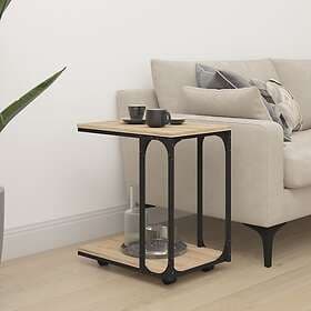 vidaXL Sidobord med hjul sonoma-ek 50x35x55.5 cm konstruerat trä 825808