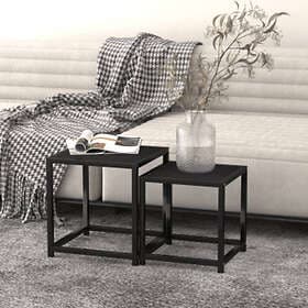 vidaXL Tebord 2 st MDF svart 331658
