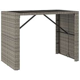 vidaXL Bar Table med glasskiva grå 145x80x110 cm konstrotting 362598
