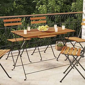 vidaXL Hopfällbart cafébord 100x54x71 cm massivt akaciaträ och stål 319971