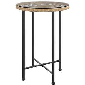 vidaXL Dining Table Ø55 cm tempered glass and steel 319434