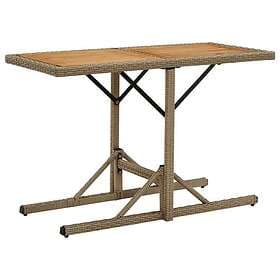 vidaXL Garden Table beige solid acacia wood and polyrattan 316801