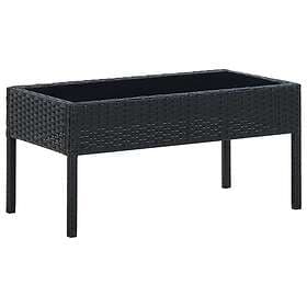 vidaXL Garden Table black 75x40x37 cm polyrattan 45904