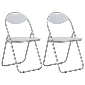 vidaXL Folding Dining Chairs 2 pcs white faux leather 284408