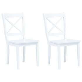 vidaXL Dining Chairs 2 pcs solid rubberwood white 247356