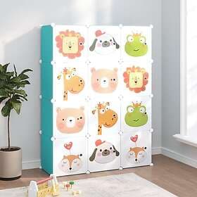 vidaXL Green PP Children's Cube Storage Cabinet 12 Cubes 340579