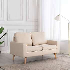 vidaXL 2-seater sofa cream fabric