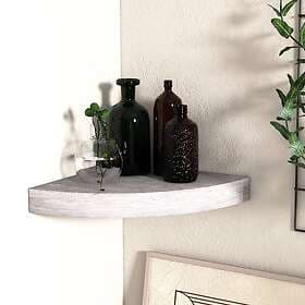 vidaXL Floating Corner Shelf Concrete Grey 25x25x3.8 cm MDF 326633
