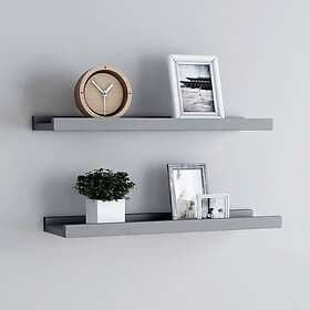 vidaXL Wall Ledge 2 pcs Grey 40x9x3 cm MDF 323934