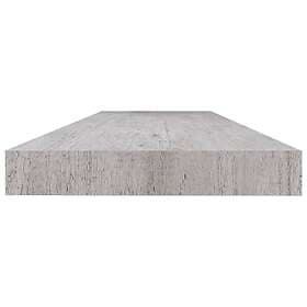 vidaXL Svävande vägghylla betonggrå 120x23.5x3.8 cm MDF 326606