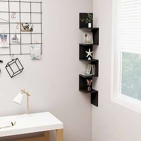 vidaXL Corner Shelf Black 20x20x127.5 cm Engineered Wood 807278