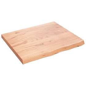 vidaXL Vägghylla ljusbrun 60x50x2 cm behandlad massiv ek 363650
