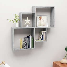 vidaXL Wall Shelf Cube Shaped Concrete Grey 80x15x78.5 cm Engineered Wood 807263
