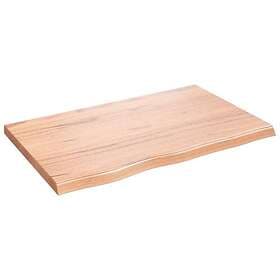 vidaXL Vägghylla ljusbrun 80x50x4 cm behandlad massiv ek 363669