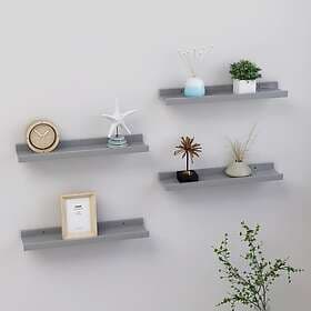 vidaXL Wall Shelves 4 pcs grey 40x9x3 cm MDF 326674