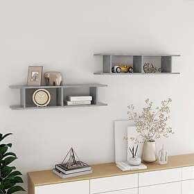 vidaXL Wall Shelves 2 pcs Concrete Grey 90x18x20 cm Engineered Wood 807200