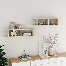 vidaXL Wall Shelves 2 pcs Sonoma Oak 90x18x20 cm Engineered Wood 807199