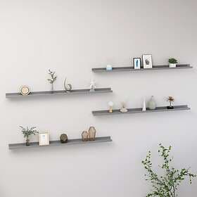 vidaXL Wall Shelves 4 pcs grey 115x9x3 cm MDF 326678