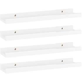 vidaXL Wall Shelves 4 pcs White High Gloss 40x9x3 cm 326653