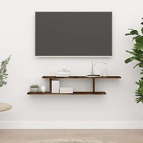 vidaXL Väggmonterad tv-hylla rökfärgad ek 125x18x23 cm konstruerat trä 815876