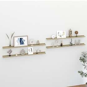 vidaXL Vägghyllor 4 st vit och sonoma-ek 115x9x3 cm 326698