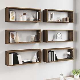 vidaXL Vägghyllor 6 st brun ek 60x15x23 cm konstruerat trä 815932