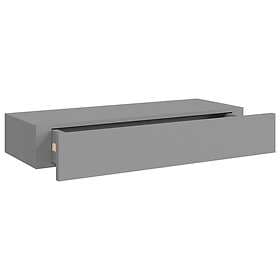 vidaXL Väggmonterad låda 2 st grå 60x23.5x10 cm MDF 330260
