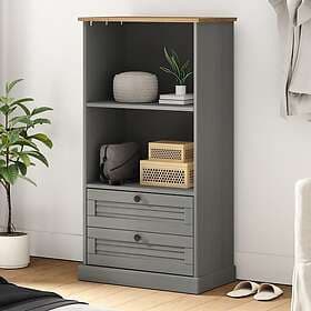 vidaXL Bokhylla VIGO grå 60x35x114.5 cm massiv furu 353186