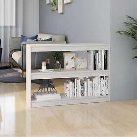vidaXL Bokhylla/Rumsavdelare vit 100x30x71.5 cm furu 808209