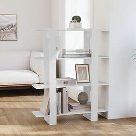 vidaXL Bokhylla/rumsavdelare vit 100x30x123.5 cm 811538