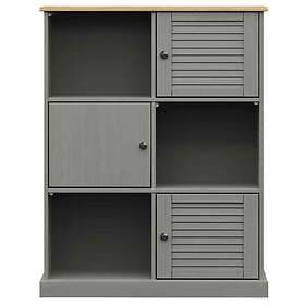 vidaXL Bokhylla VIGO grå 90x35x114.5 cm massiv furu 353183