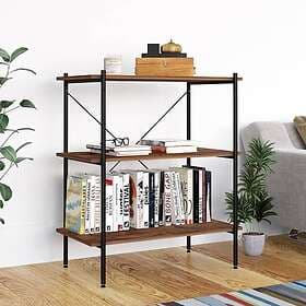 vidaXL Hyllenhet with 3 Shelves Black and Dark Wood 80x40x92cm 336341