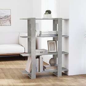 vidaXL Bokhylla/rumsavdelare betonggrå 100x30x123.5 cm 811542