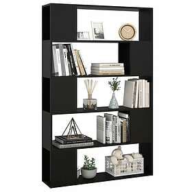 vidaXL Bokhylla Rumsavdelare Bookcase Black 100x24x155 cm Engineered Wood 809198