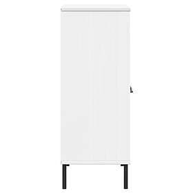 vidaXL Bokhylla med metallben OSLO vit 90x35x90.5 cm massivt trä 351017