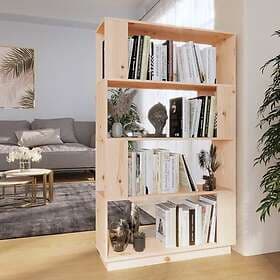vidaXL Bokhylla/rumsavdelare 80x25x132 cm massiv furu 814059