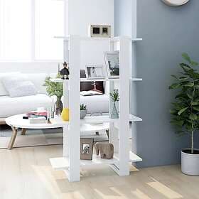 vidaXL Bokhylla/Rumsavdelare vit 80x30x123.5 cm 811574